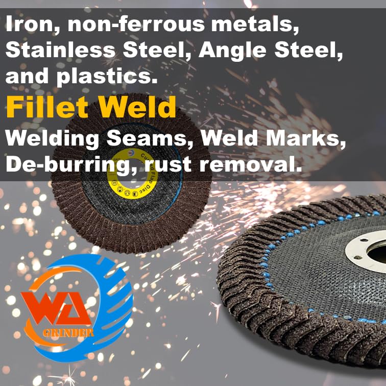 5 PACK 4-1/2" x 7/8" Curved Edge Calcined Alumina Flap Discs