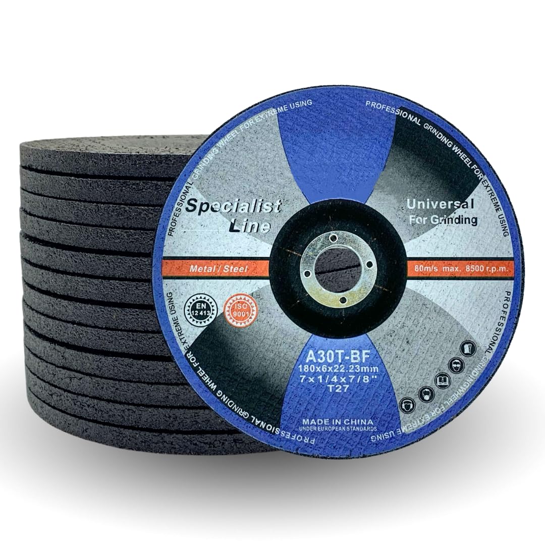 12 PACK 7" Grinding Wheel, 7" x 1/4" x 7/8" Depressed Center Grinding Wheel Used on Angle Grinder
