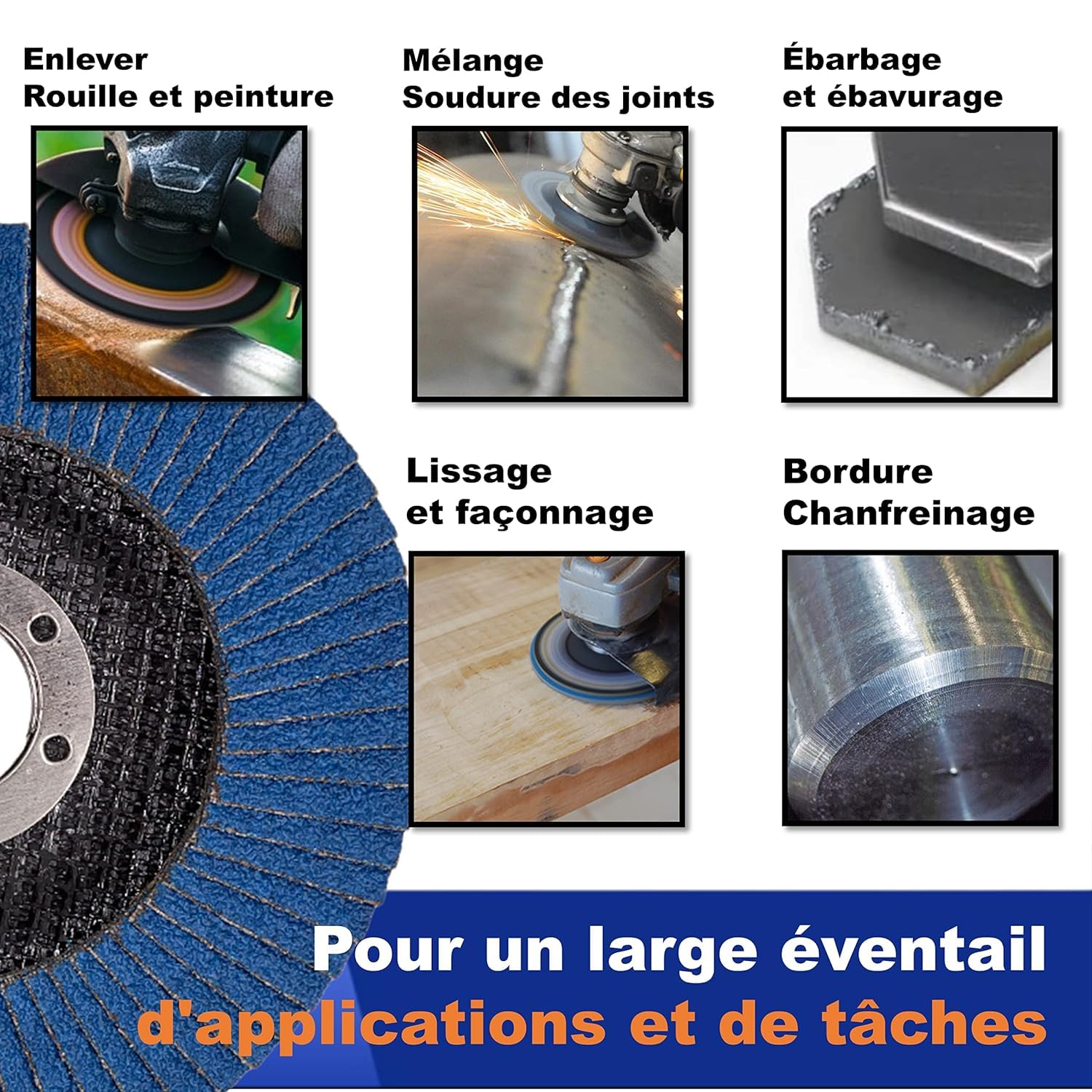4-1/2" x 7/8" Zirconia Type 29 Flap Discs for Metal & Stainless Steel