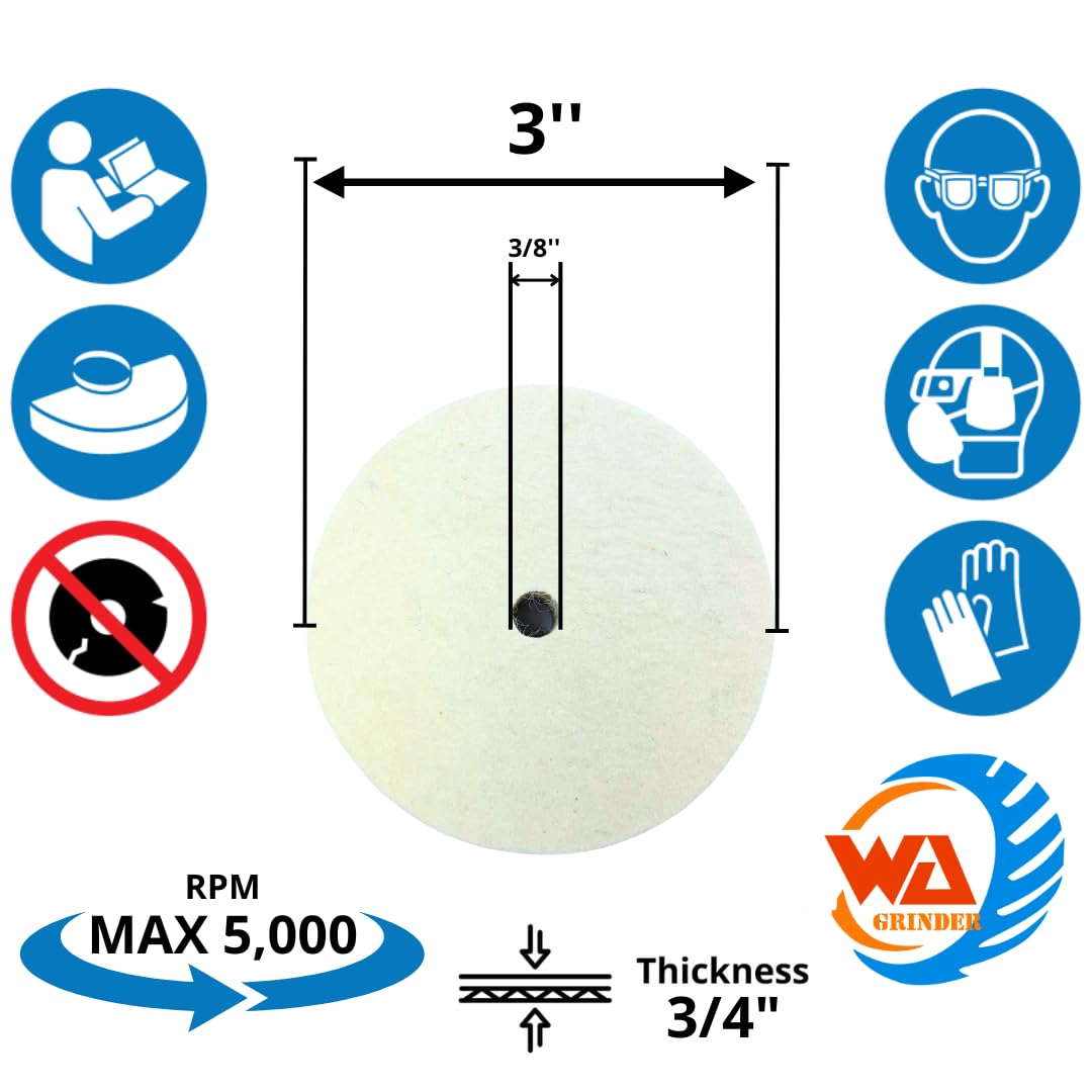 2 PACK WA 3" Compressed Wool Polishing Wheel