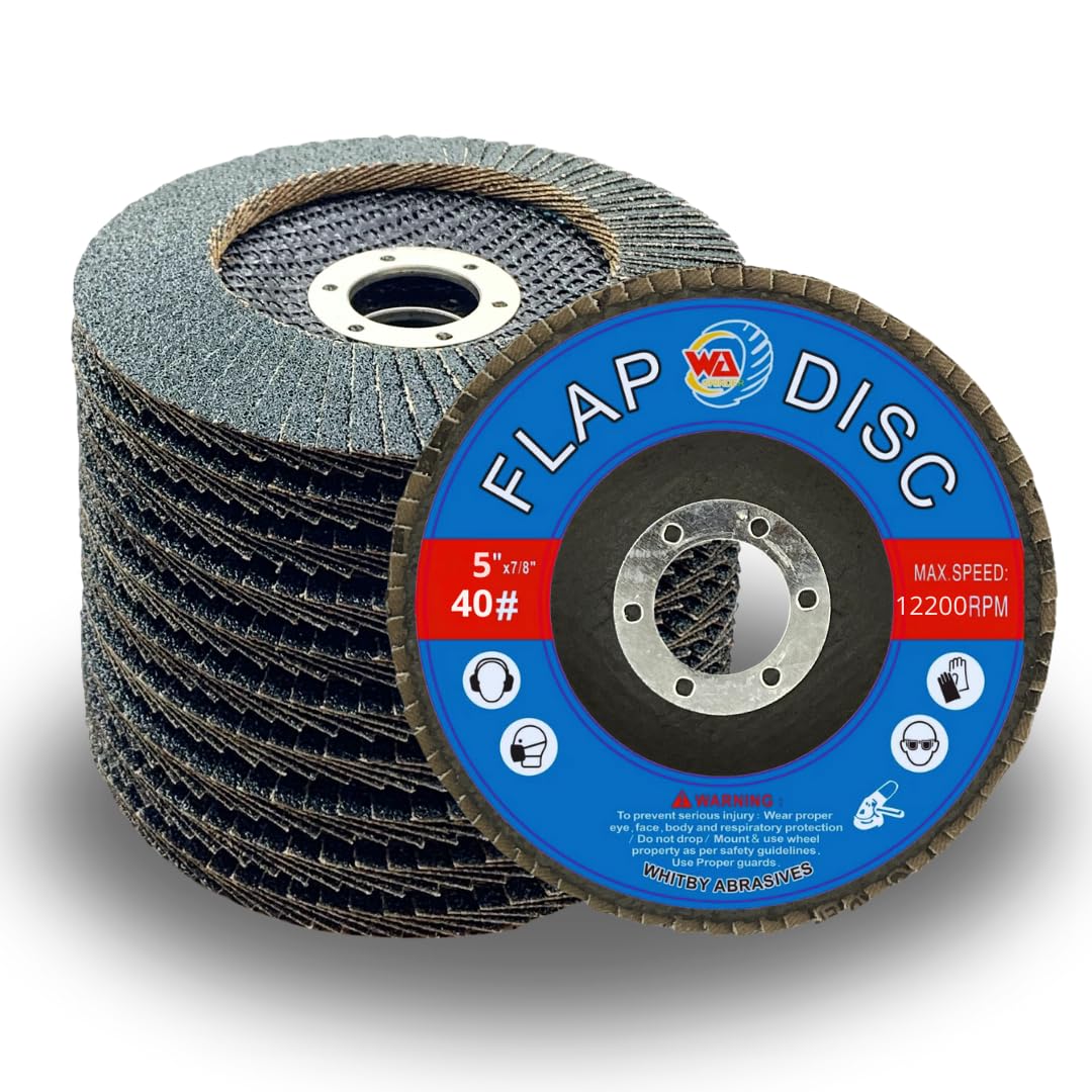 10 PACK 5" x 7/8" Zirconia Type 29 Flap Discs, 40 Grit