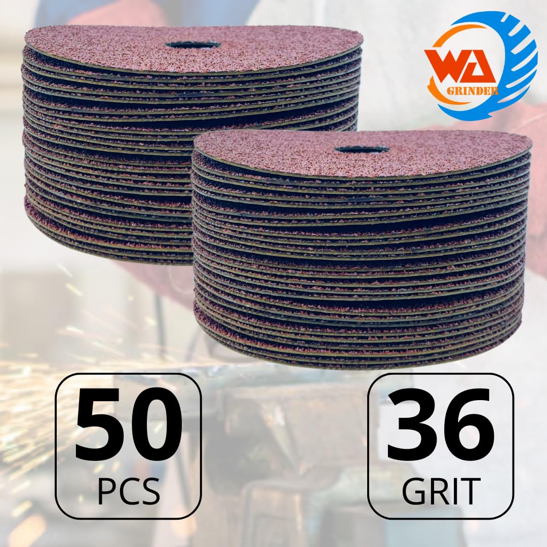 WA 50PACK - Disco de lijado y desbaste de fibra de resina de 6" X 7/8"