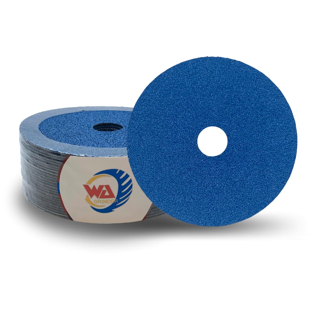 WA 25PACK - Discos de lija de fibra de resina de circonio premium, eje de 7/8'' pulgadas, para madera, metal, aluminio, acero inoxidable, fibra de vidrio, en amoladora angular