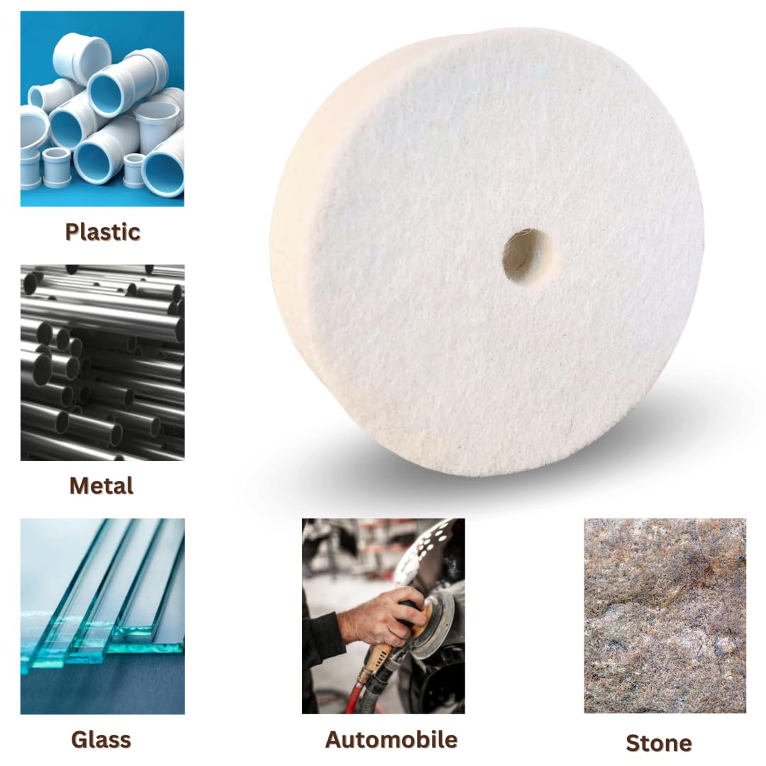 4" x 1" Wool Buffing Wheel, Compressed Fine Wool Felt