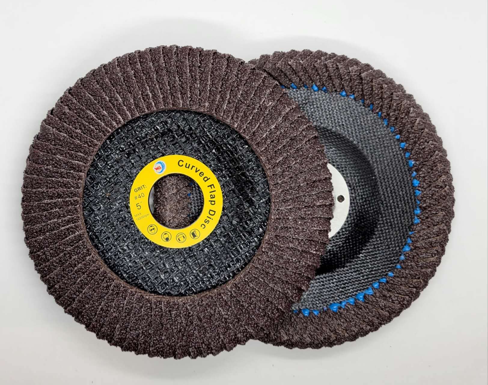WA PAQUETE DE 5 - Disco de láminas de alúmina calcinada de borde curvo de 5" x 7/8"