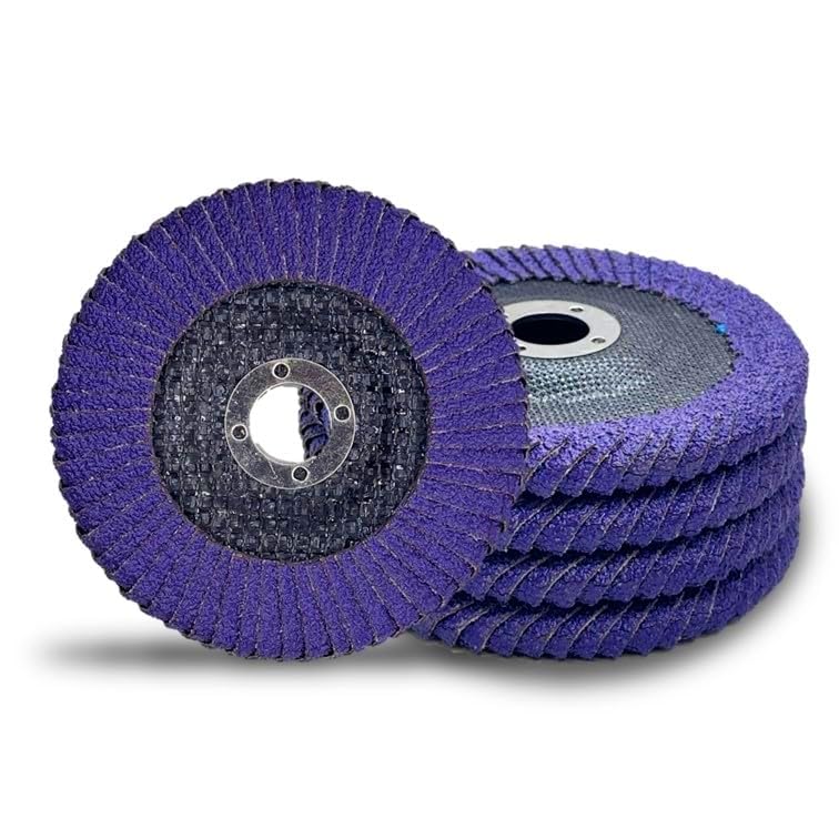 5 PACK 4" x 5/8" Ceramic/Zirconia Curved Edge Flap Discs