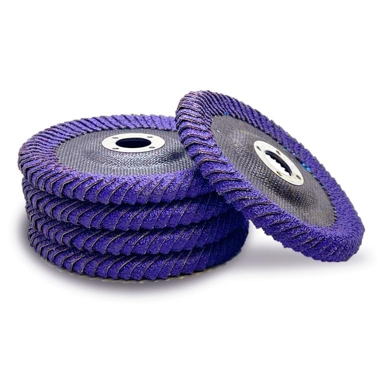 5 PACK 4" x 5/8" Ceramic/Zirconia Curved Edge Flap Discs