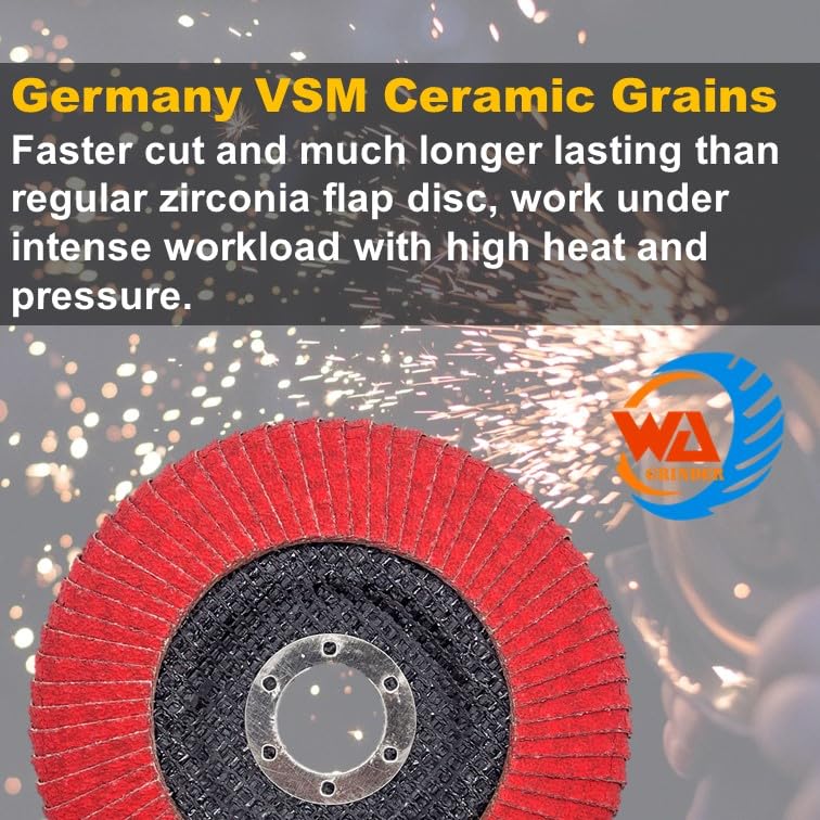 3 PACK 4-1/2" x 7/8" Curved Edge VSM Ceramic Flap Discs