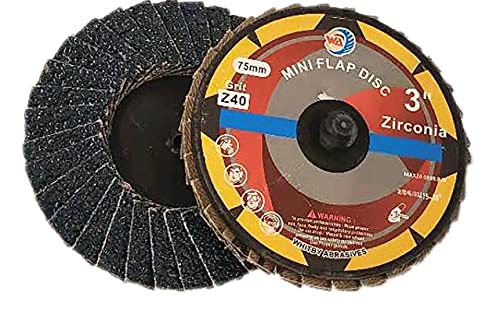 WA 10 PACK - Disques à lamelles mini-zircone à changement rapide 3'' 40#, meules à poncer et à ébarber, pour l'élimination de la rouille, le mélange, l'enlèvement général de matière, plats T27 (GRAIN 40#)