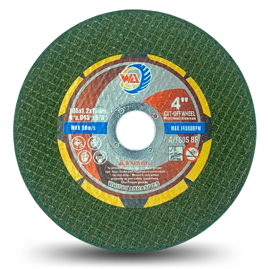 Whitby Abrasives 4 inch thin cut-off discs for metal and stainless steel, 50 pack