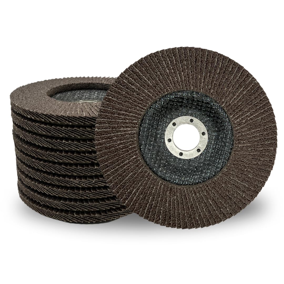 10 PACK 6" x 7/8" 60 Grit T27 Flap Discs for Metal & Stainless Steel