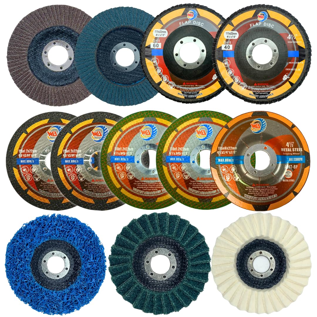 Whitby Abrasives 4-1/2 inch grinding and polishing disc combo set, 12 pack