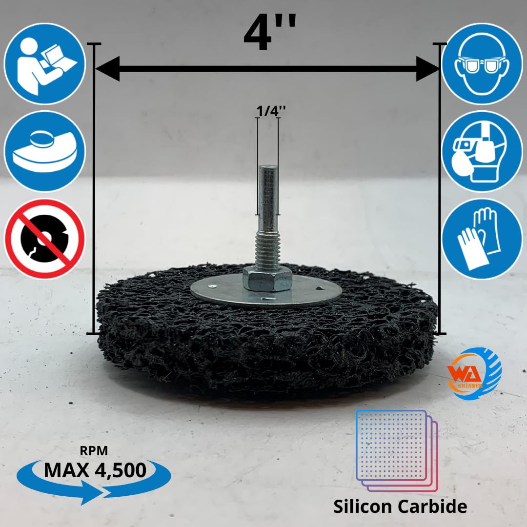 3 PACK 4" Strip & Clean Discs with 1/4" Shaft 4" x 1/4"