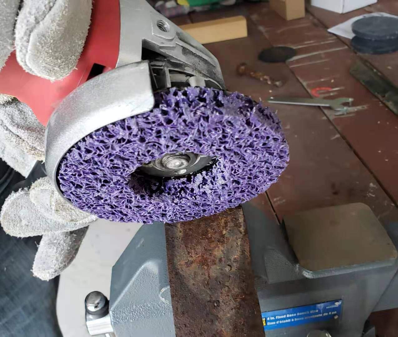 WA 3PCS - Disques à décaper et nettoyer de 7 pouces pour meuleuse d'angle, disque à décaper violet facile pour meuleuse d'angle, traitement de surface intensif, élimination de la rouille, de la peinture et de la colle, décapage (gros), 8 500 tr/min