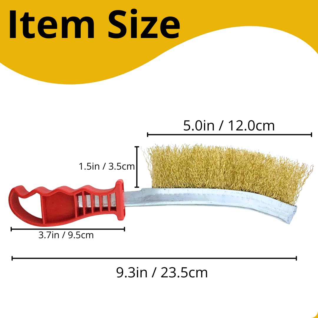5 PACK Brass Wire Scratch Brushes for Cleaning Welds & Paint