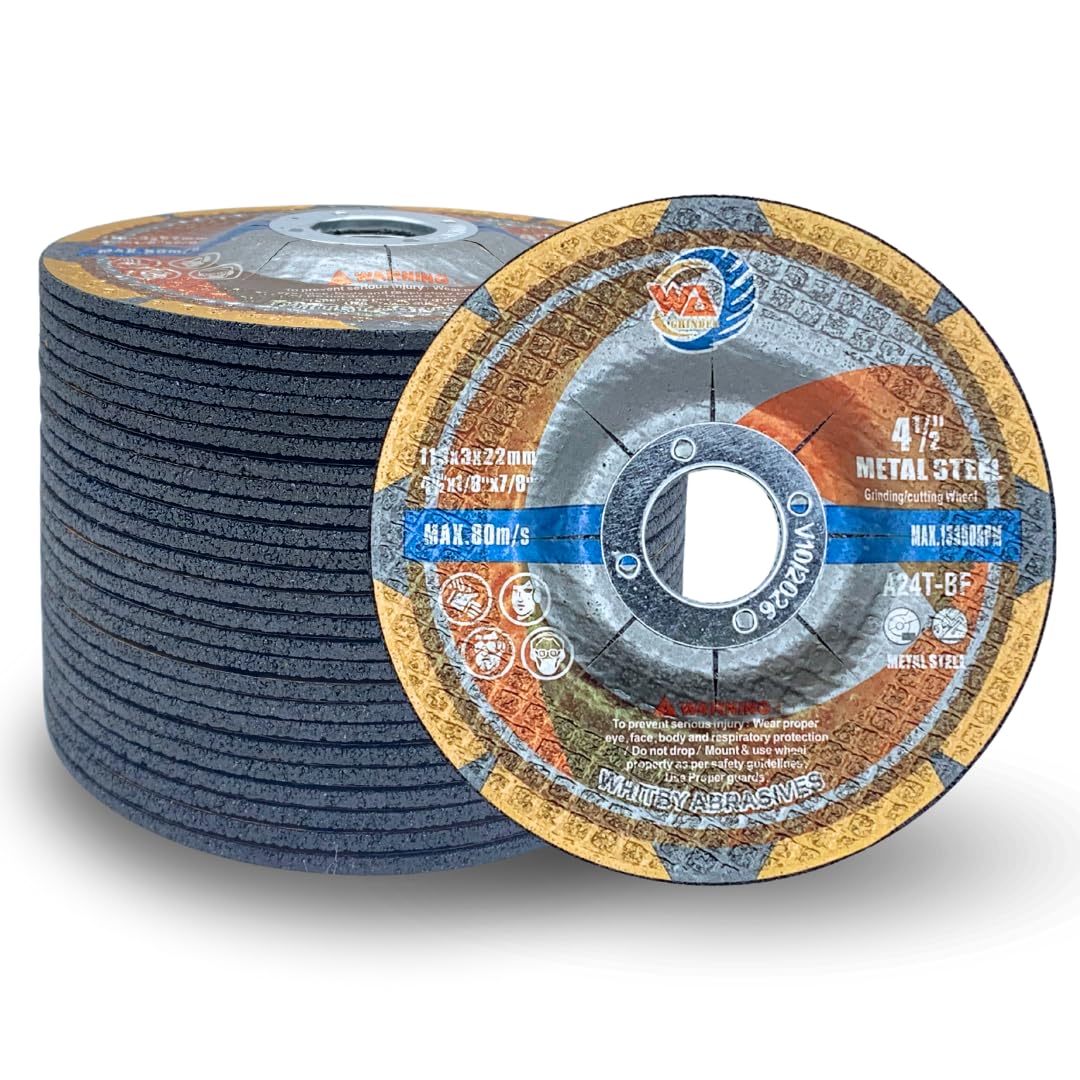 Whitby Abrasives 4-1/2 inch cutting and grinding wheels for angle grinders, 25 pack