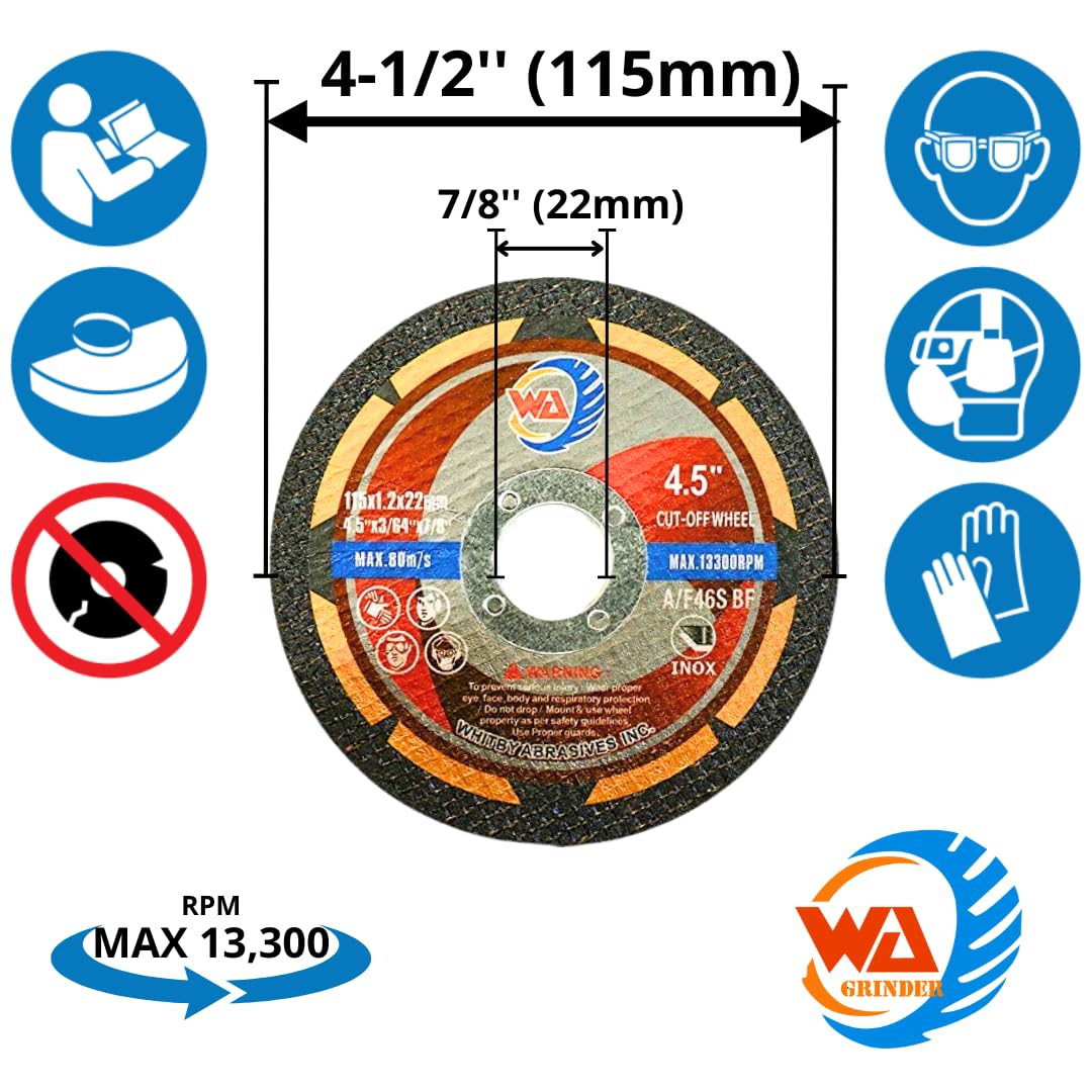 Disque à tronçonner fin WA, accessoires pour outils de meulage, pour métal, acier, inox, bois