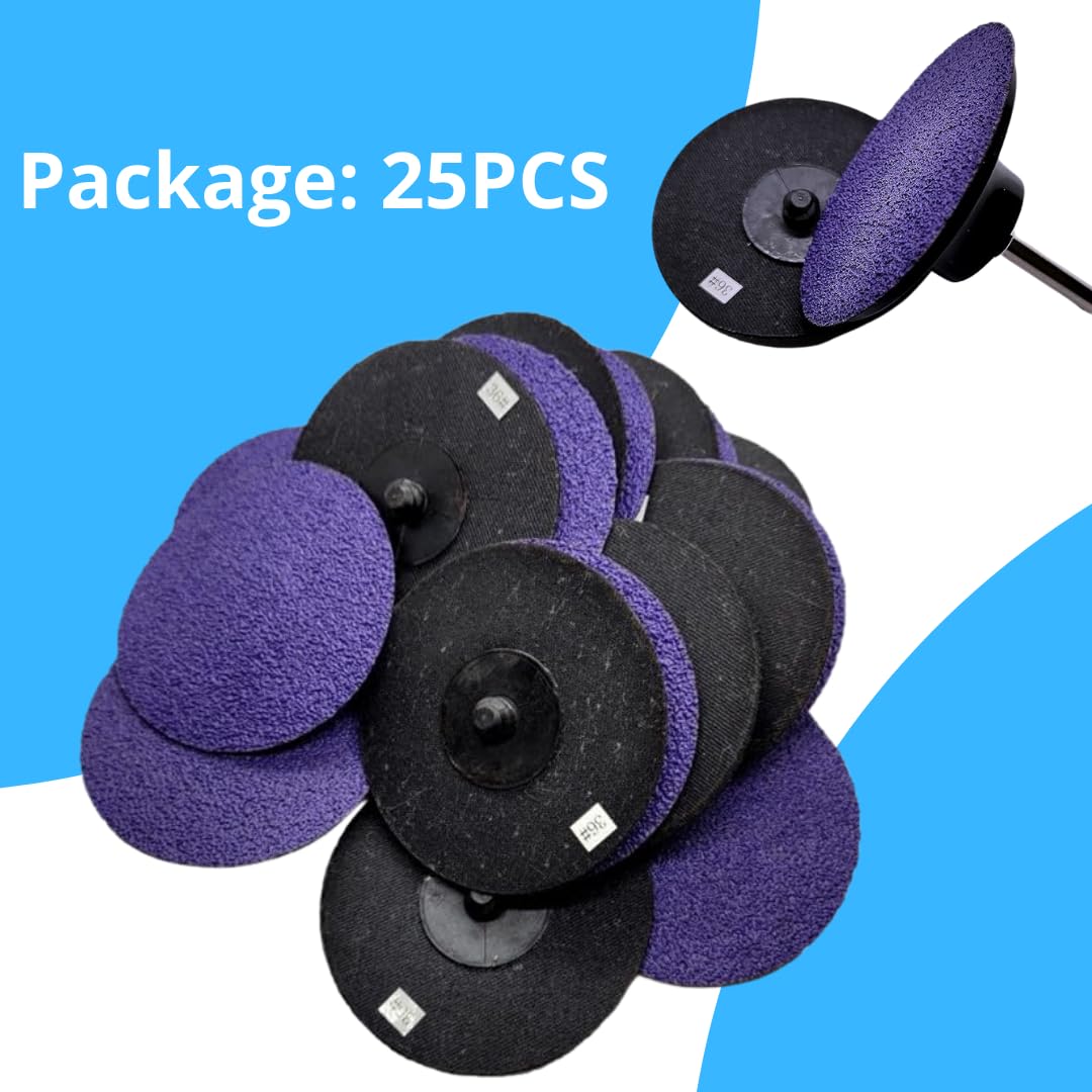 Disco de lijado de circonita morada con soporte de almohadilla de vástago de 1/4"