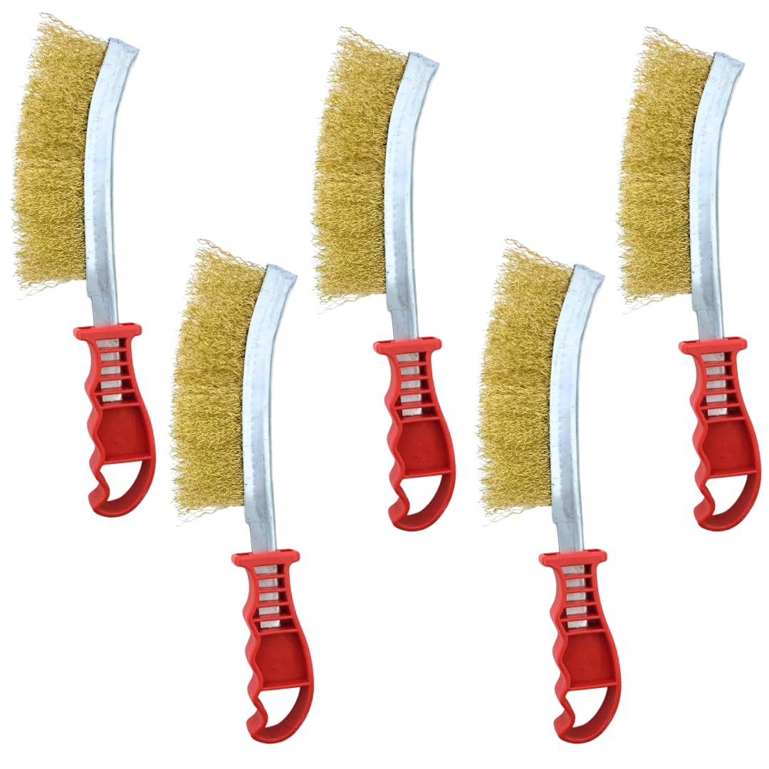 Whitby Abrasives brass wire scratch brushes for cleaning welds and paint, 5 pack