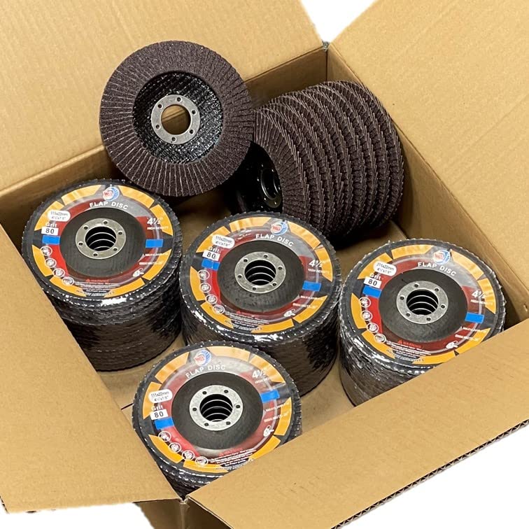 WA 50 unidades - Discos de láminas de alúmina calcinada de alta densidad de 4 1/2" x 7/8" para metal/acero inoxidable/madera T29