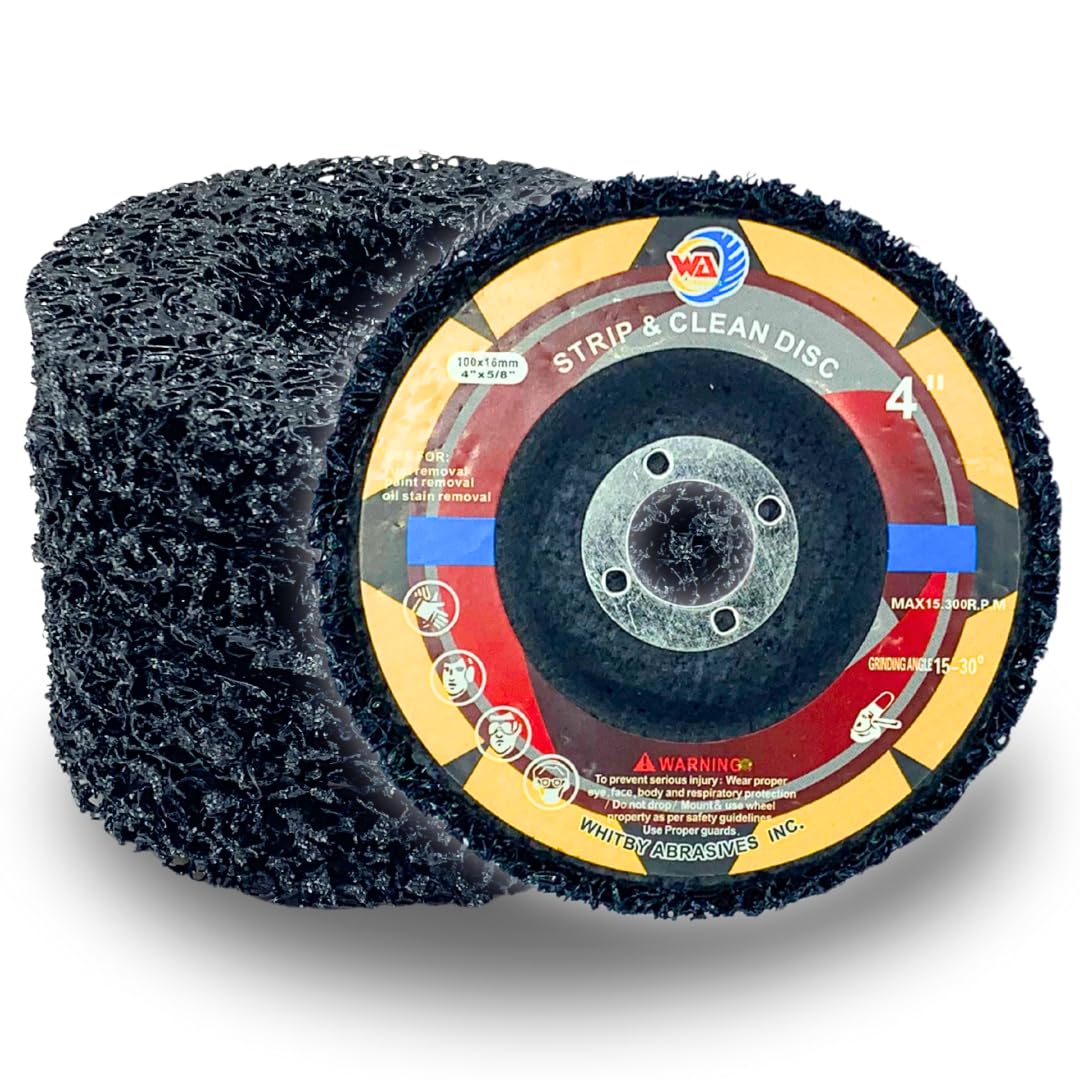 Whitby Abrasives 4 inch strip and clean discs for paint and rust removal, 5 pack