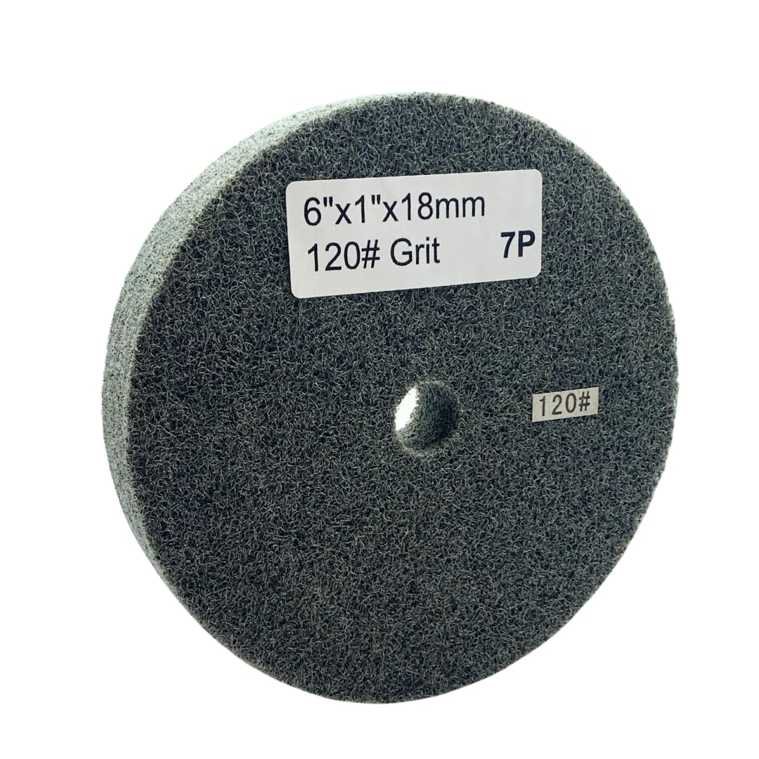 Rueda de pulido y esmerilado de fibra de nailon para banco 6"x1"x18mm, 7P