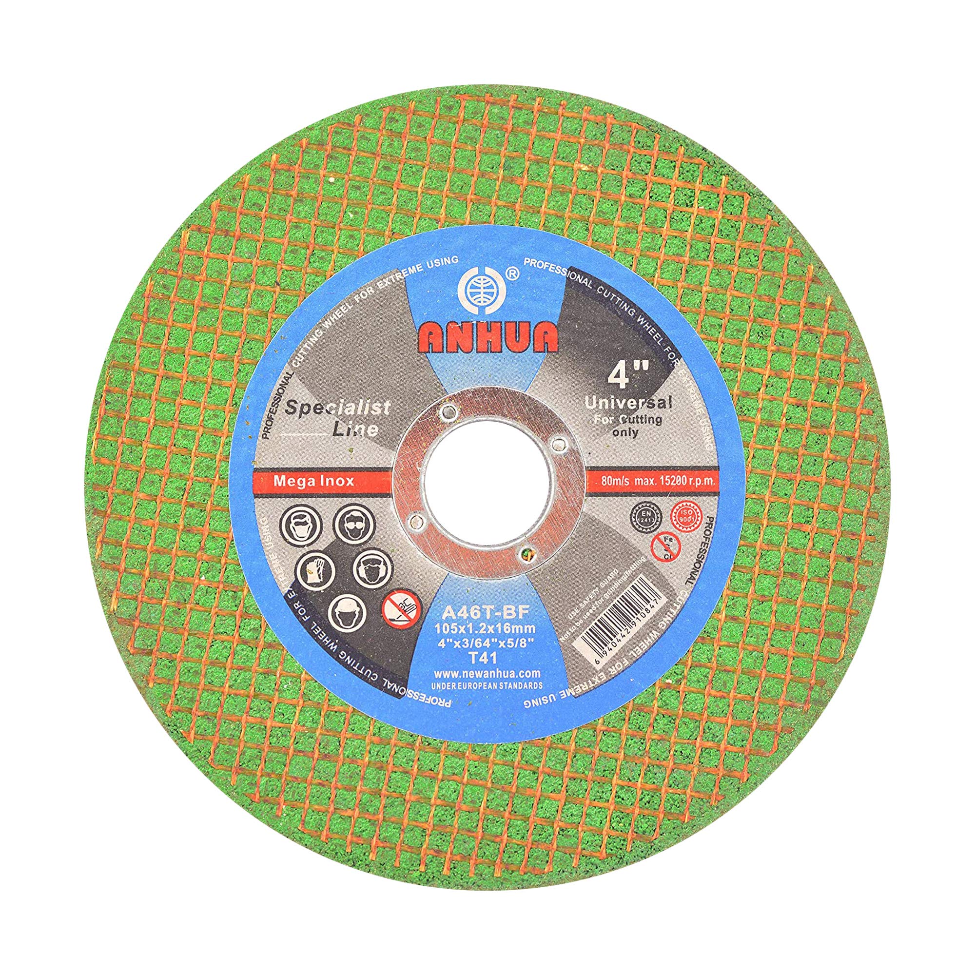 25 PACK 4" x 3/64" x 5/8" Green Cutting Wheels for Metal & Stainless Steel