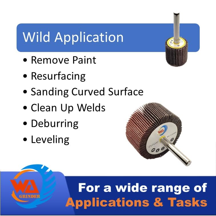 5 PACK 1-1/2" x 1" x 1/4" Aluminum Oxide Mounted Flap Wheels with 1/4" Shank