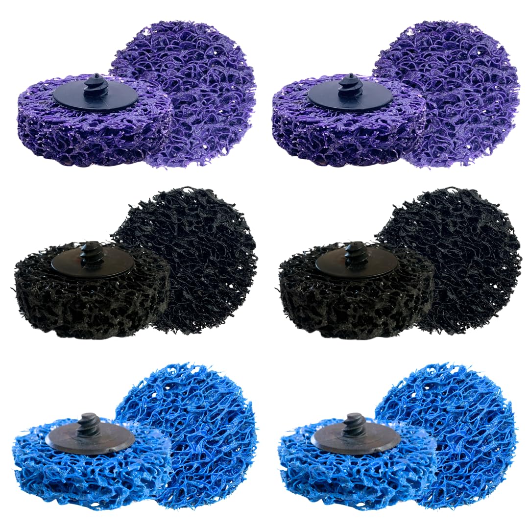 Whitby Abrasives 2 inch assorted mini strip and clean discs, 12 pack