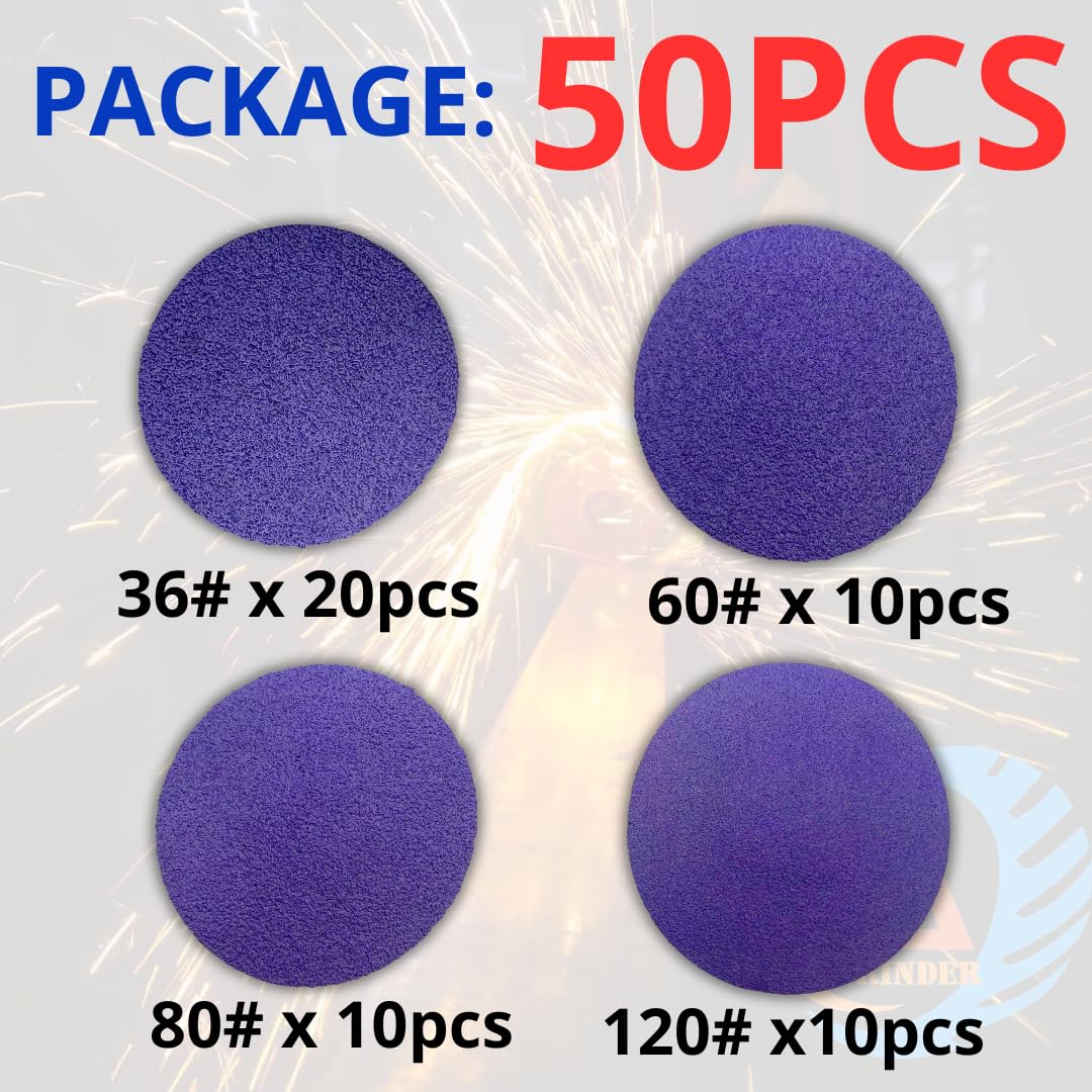 Disco de lijado de circonita morada con soporte de almohadilla de vástago de 1/4"