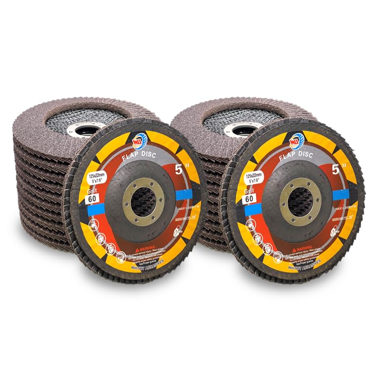 Whitby Abrasives 5 inch calcined alumina flap discs, assorted grit, 20 pack