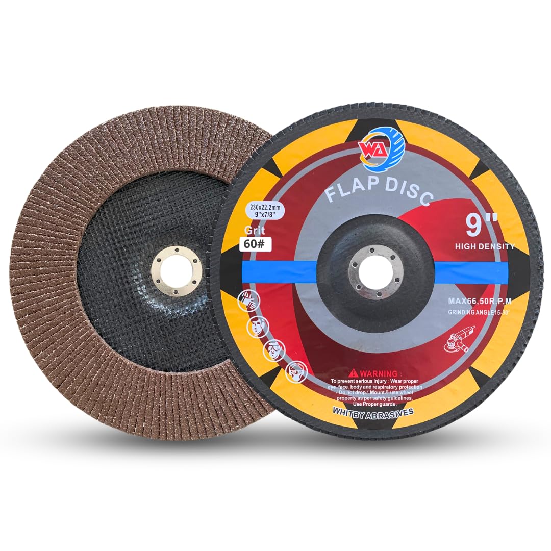 Whitby Abrasives 9 inch aluminum oxide T27 flap discs, 2 pack