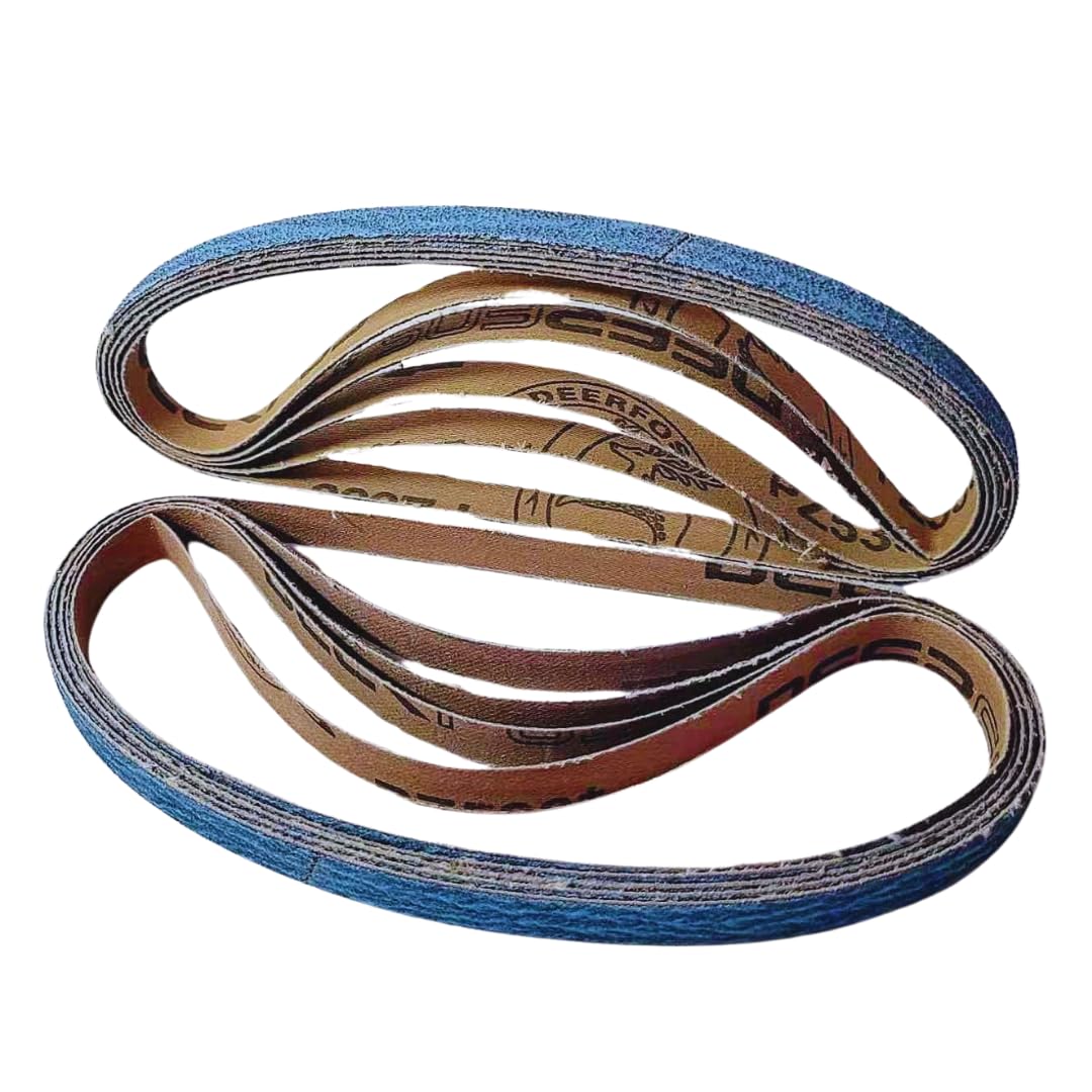 WA PAQUETE DE 10 - Banda de lijado de zirconio premium de 1/2" x 18"