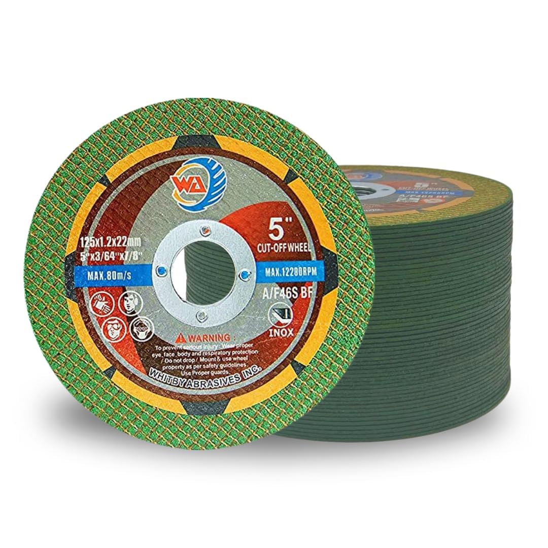 Whitby Abrasives 5 inch thin cut-off discs for metal, 50 pack