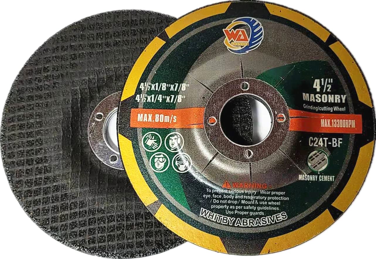 5 PACK 4-1/2" x 1/4" x 7/8" Concrete & Masonry Grinding Wheel