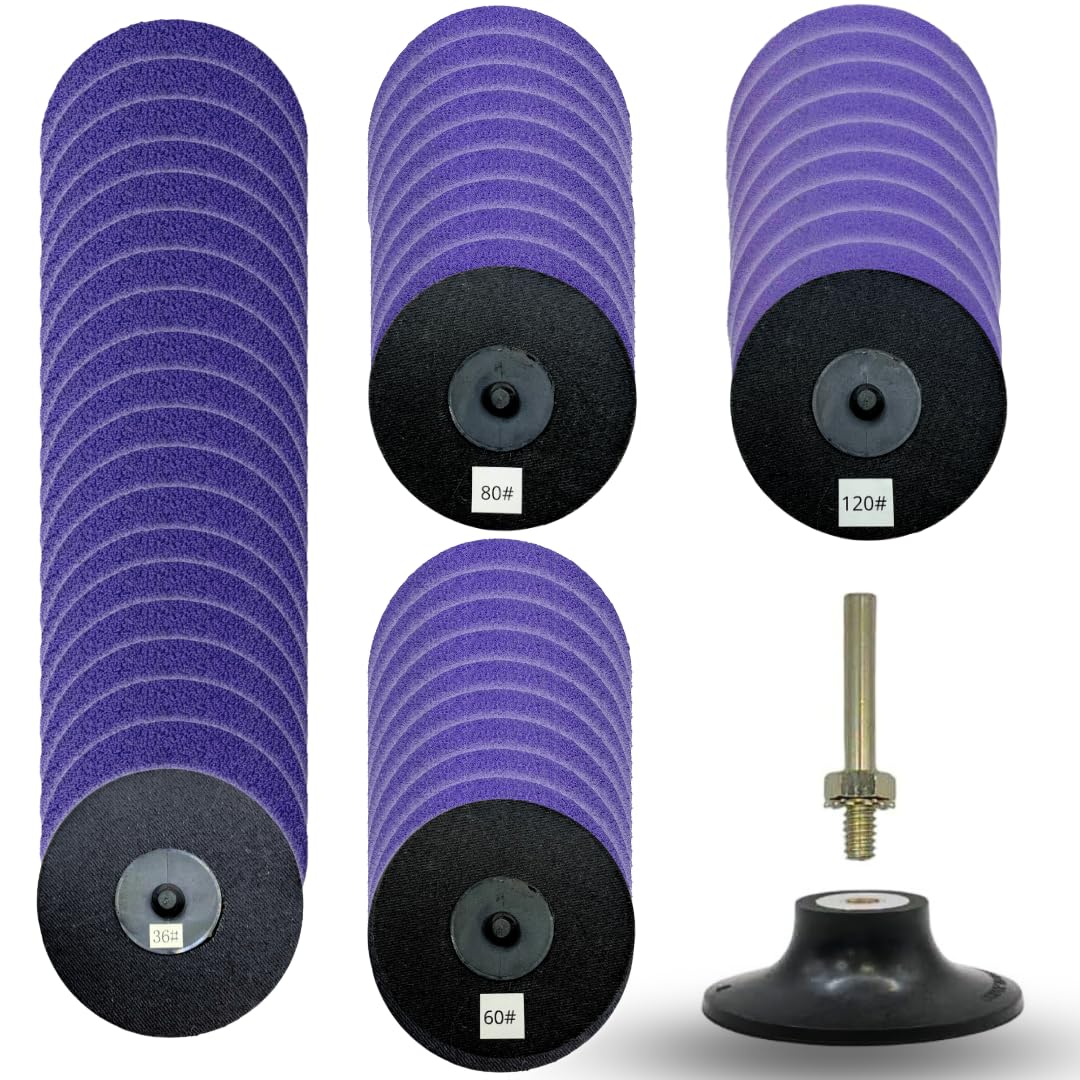 Disco de lijado de circonita morada con soporte de almohadilla de vástago de 1/4"