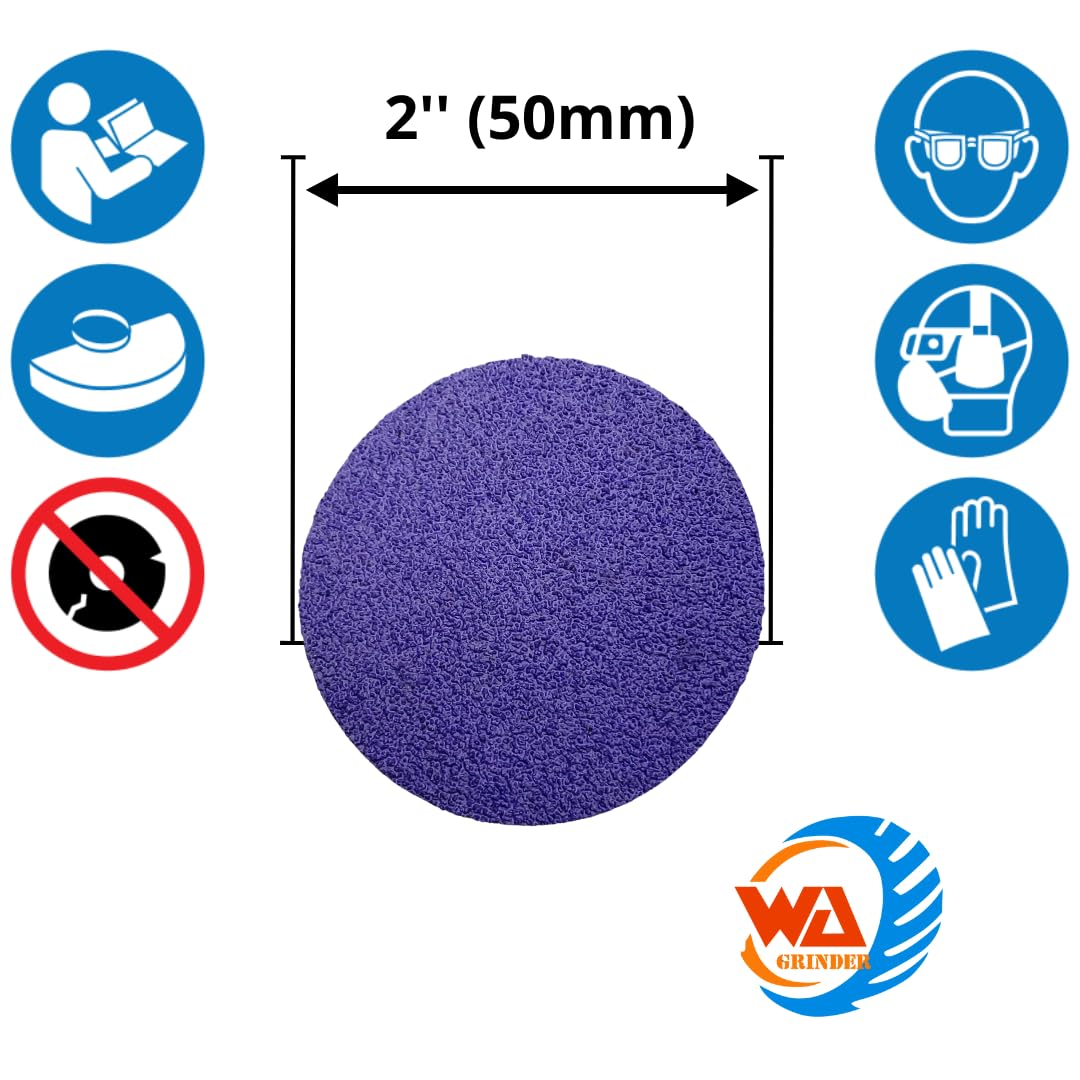 Disco de lijado de circonita morada con soporte de almohadilla de vástago de 1/4"