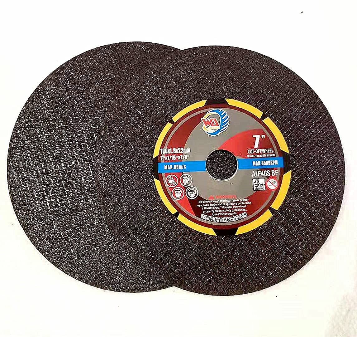WA PAQUETE DE 10 - Disco de corte de 7"x1/16 x7/8" pulgadas para metal y acero inoxidable, Discos de corte para amoladora angular, Diámetro de 7 pulgadas, Eje de 7/8 pulgadas, Corte agresivo