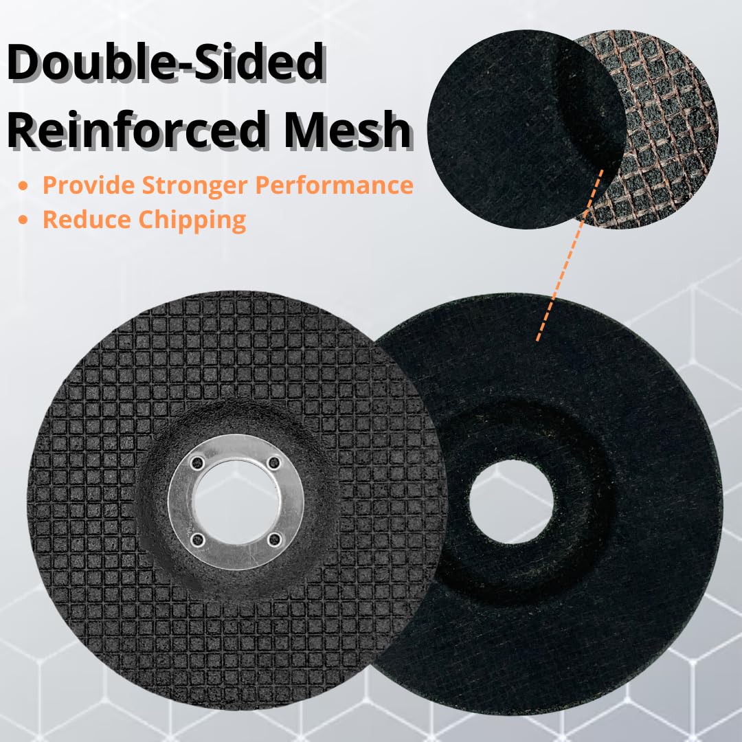 MEULEUSE WA 10 PIÈCES Disque à meuler flexible 4 1/2" 80# pour métal, à centre déporté pour meuleuse d'angle, épaisseur 1/8", alésage 7/8", 13 300 tr/min max, grain 80