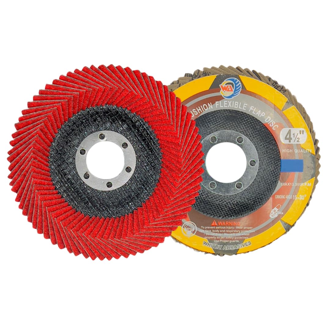 5 PACK 4 1/2" x 7/8" VSM 80 Premium Ceramic Cushion Bowl Style Flexible Flap Disc, for Angle Grinder