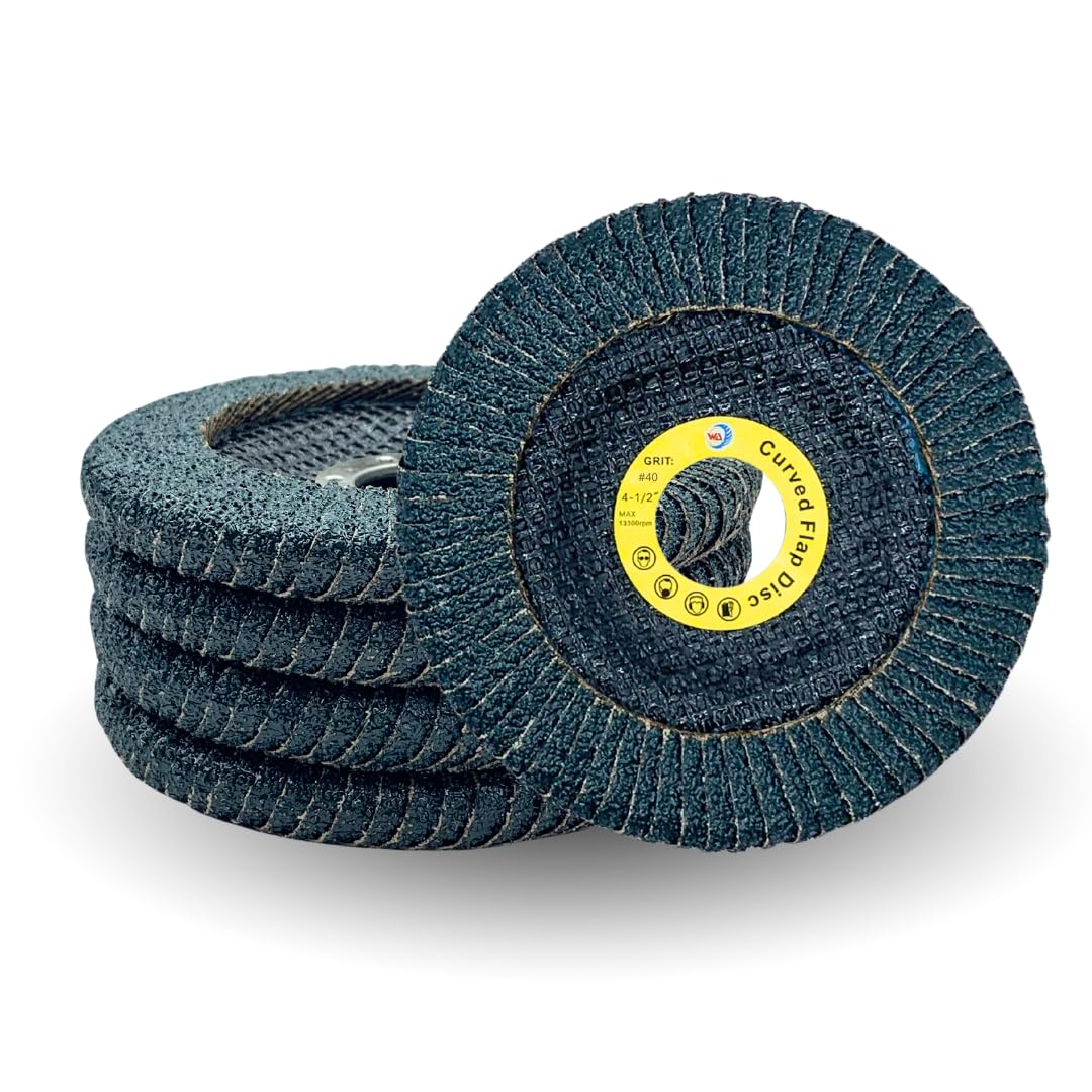 5 PACK 4-1/2" x 7/8" Curved Edge Zirconia Flap Discs