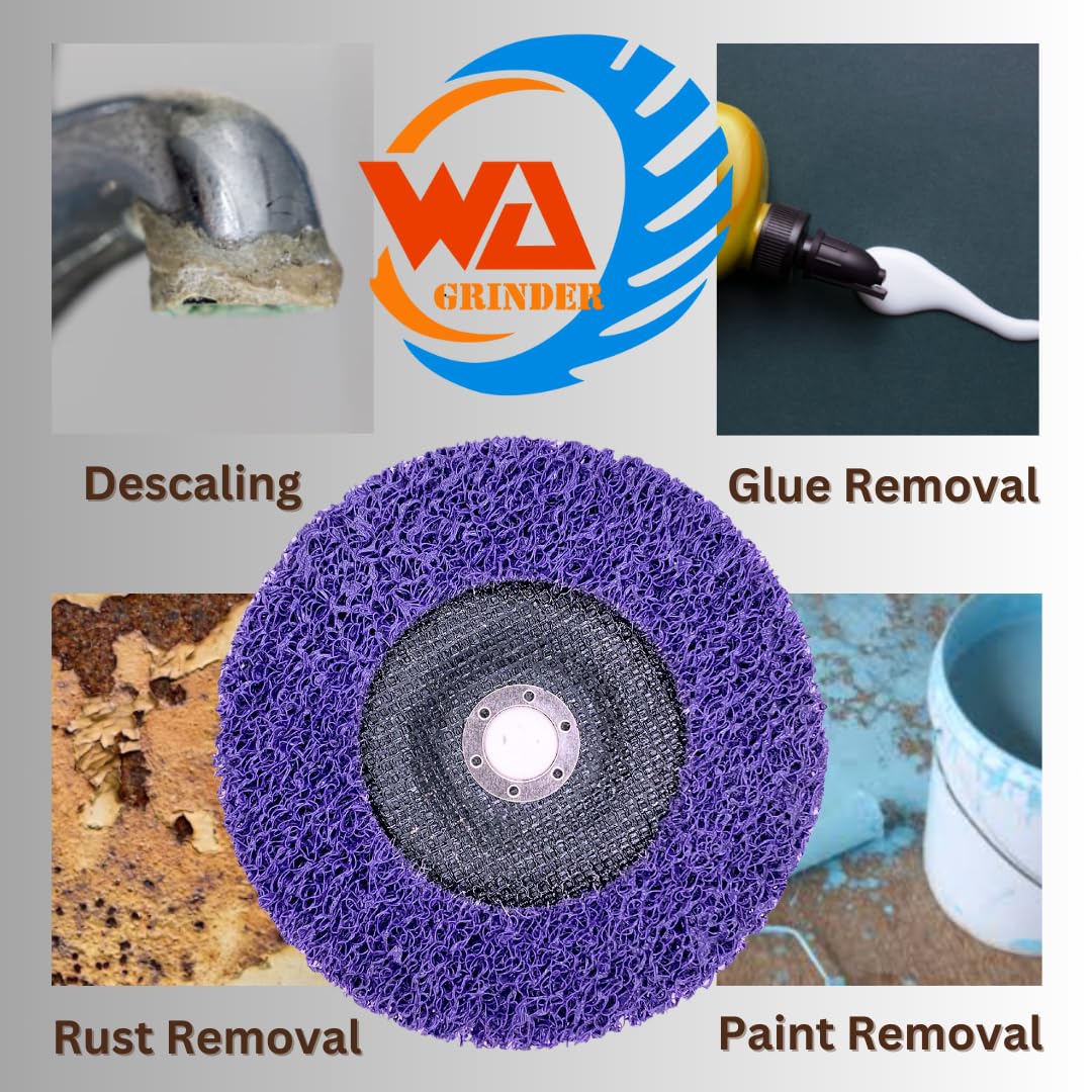 Whitby Abrasives 7-inch purple strip and clean disc for paint and rust removal on angle grinders