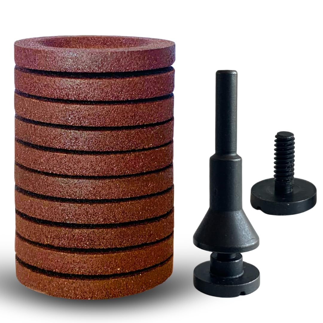 Whitby Abrasives 2 inch die grinder grinding wheels with mounting mandrel, 10 pack