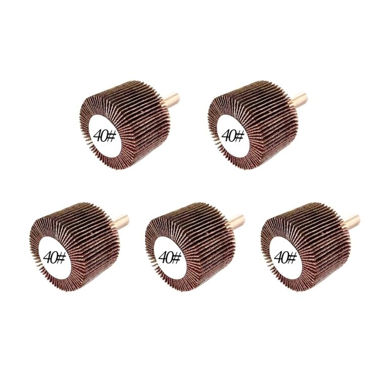5 PACK 1-1/2" x 1" x 1/4" Aluminum Oxide Mounted Flap Wheels with 1/4" Shank