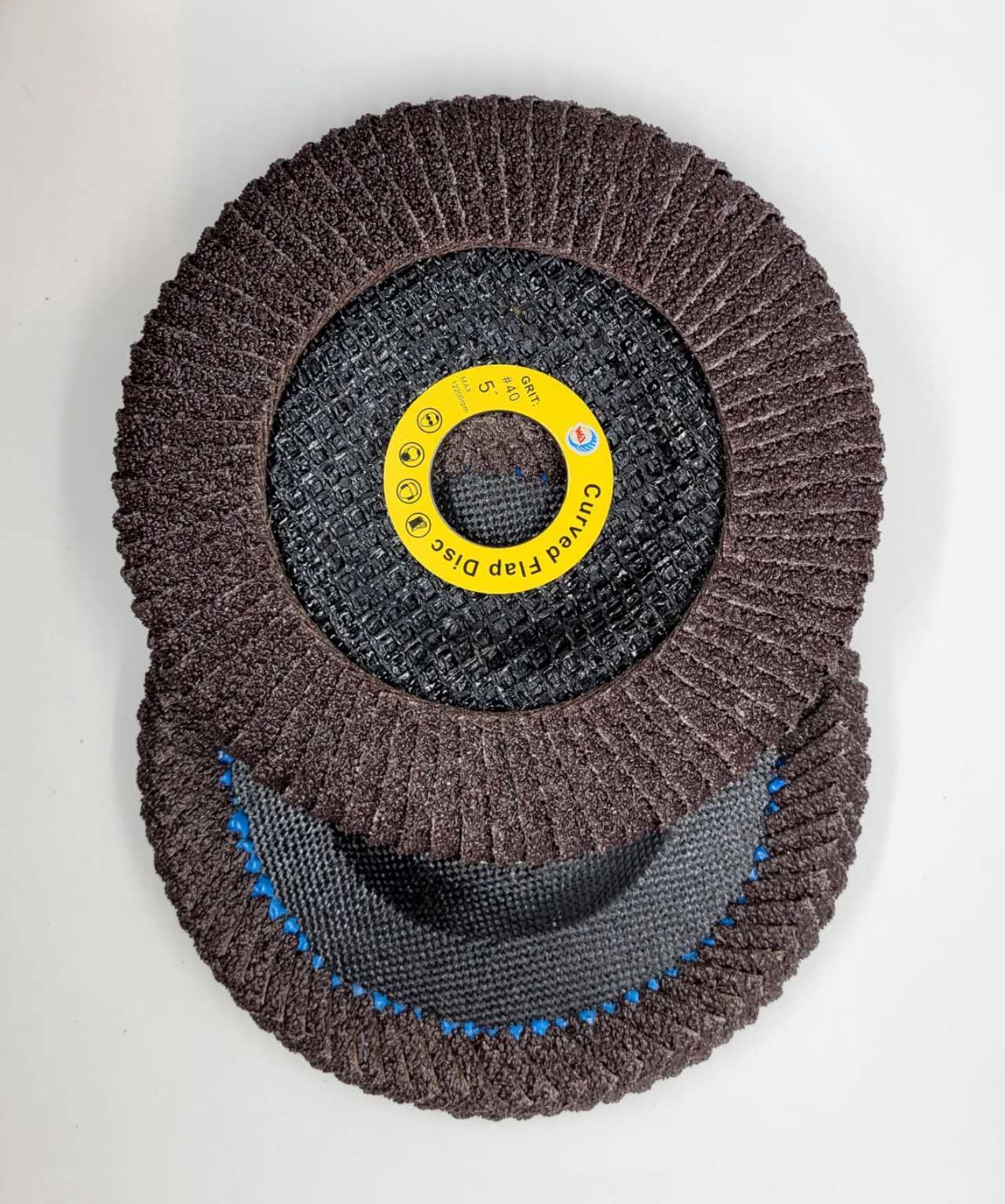 WA PAQUETE DE 5 - Disco de láminas de alúmina calcinada de borde curvo de 5" x 7/8"