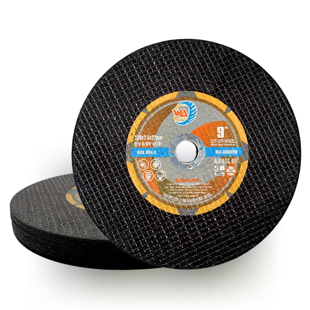 Whitby Abrasives 9 inch cutting wheels for metal and stainless steel, 10 pack