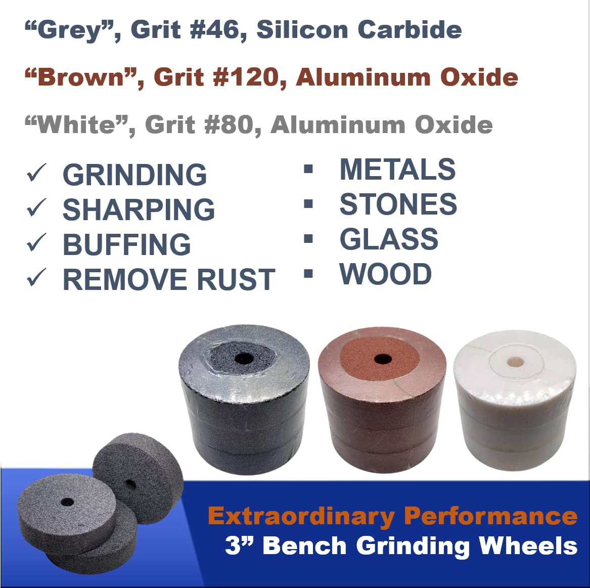 Whitby Abrasives 3 inch silicon carbide rotary grinding stone