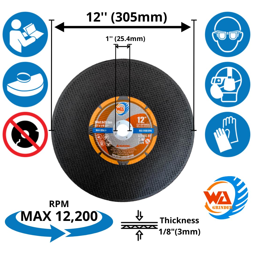 1" Arbor Chop Saw Cut-Off Wheels for Metal & Stainless Steel