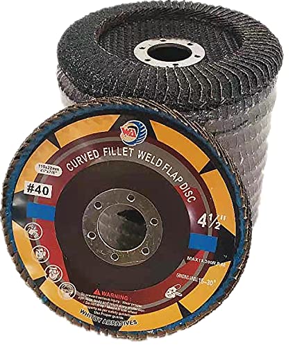 Whitby Abrasives 4-1/2 inch 40 grit curved edge zirconia flap discs, 10 pack