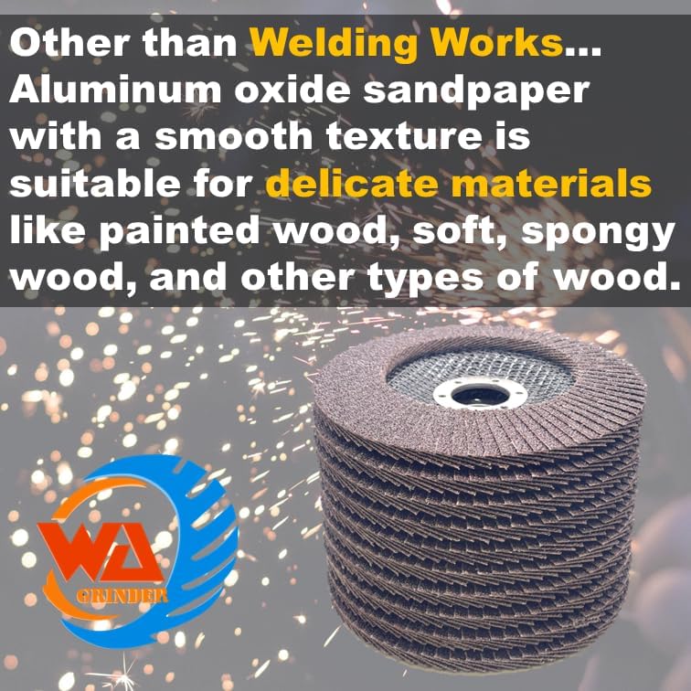 WA 10PACK - Discos de láminas de alta densidad de óxido de aluminio calcinado de 6" x 7/8" para lijadora angular, disco de lijado, muela abrasiva de 150x22mm para metal/acero inoxidable/madera T27